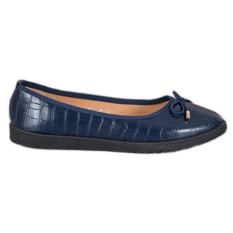 SHELOVET Ballerines en cuir écologique bleu