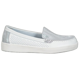 Mocassins sur la plateforme VINCEZA blanc gris