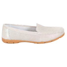 Mocassins en cuir à paillettes VINCEZA beige doré