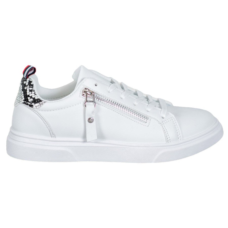 SHELOVET Chaussures de sport avec fermeture éclair décorative blanche