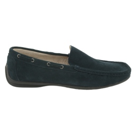 American Club Mocasins en cuir. En daim marine bleu américain jk02