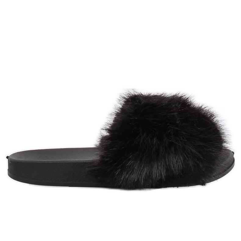 Noir CK107P Chaussons noirs avec fourrure le noir