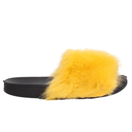 Jaune CK107P Chaussons en fourrure jaune
