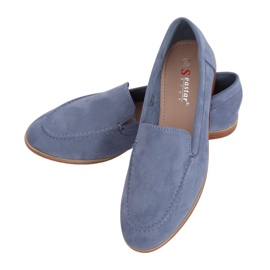 Bleu Mocassins Femme T359P Bleu