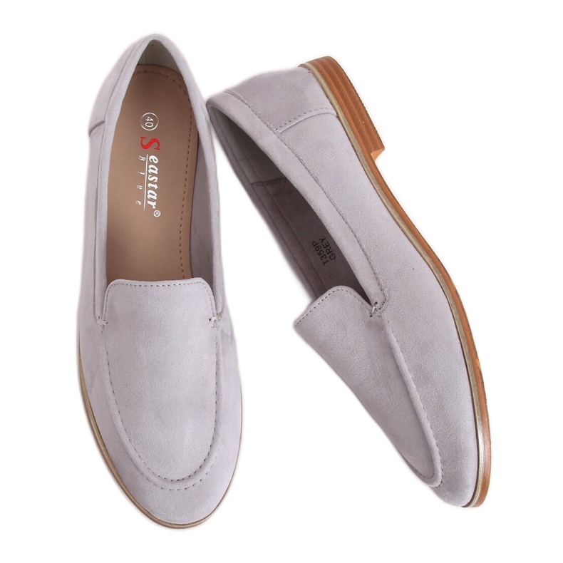 Gris Mocassins femme gris T359P Gris