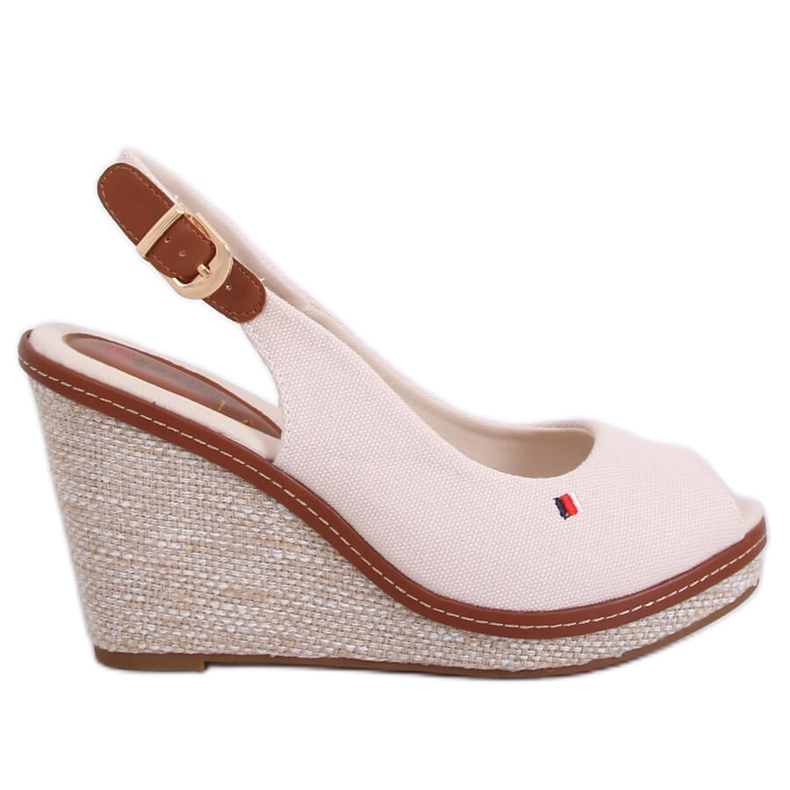 Sandales sur un coin beige R132P Beige