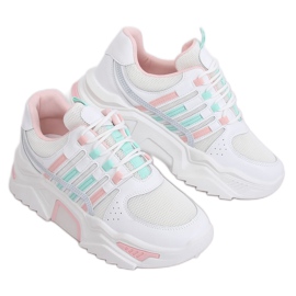 Blanc LV113P Chaussures de sport roses blanche multicolore
