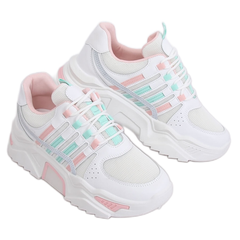 Blanc LV113P Chaussures de sport roses multicolore