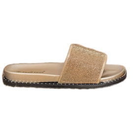 SHELOVET Pantoufles à la mode avec zircone cubique jaune