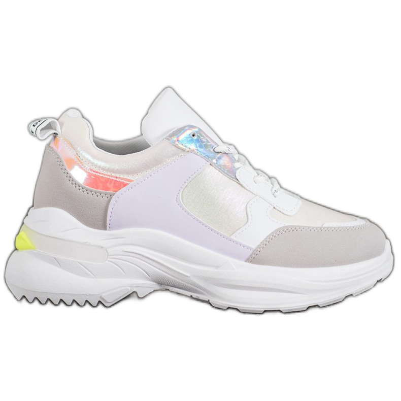 SHELOVET Baskets confortables sur la plate-forme blanche multicolore