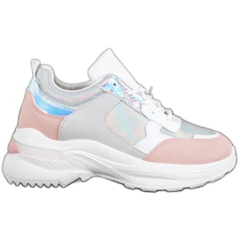 SHELOVET Baskets confortables sur la plate-forme blanche multicolore