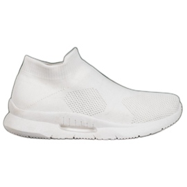 SHELOVET Chaussures à enfiler en textile blanc