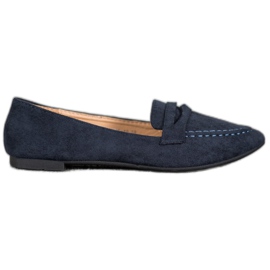 Best Shoes Mocassins En Daim En Spitz bleu marine bleu
