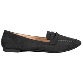 Best Shoes Mocassins En Daim En Spitz noir