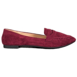 Best Shoes Mocassins En Daim En Spitz rouge
