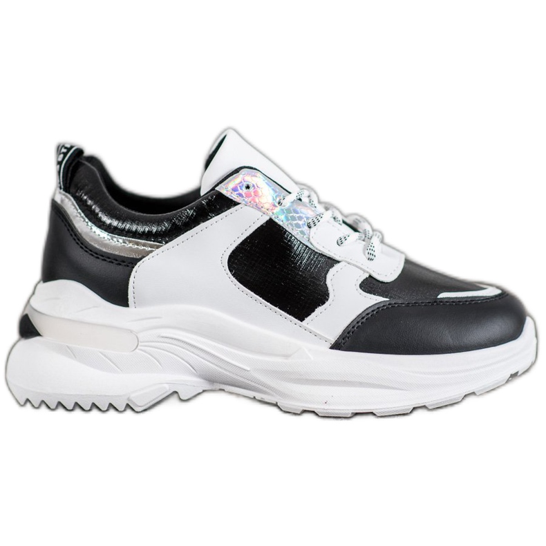 SHELOVET Baskets confortables sur la plate-forme blanche le noir