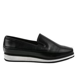 Chaussures compensées basses noires mates 5388-2