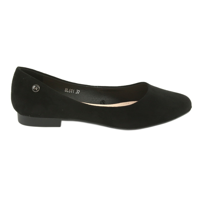Ballerines en daim noir Sergio Leone BL611 le noir