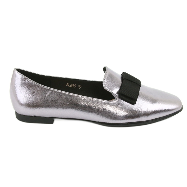 Sergio Leone Ballerines féminines métalliques avec un arc en argent 600