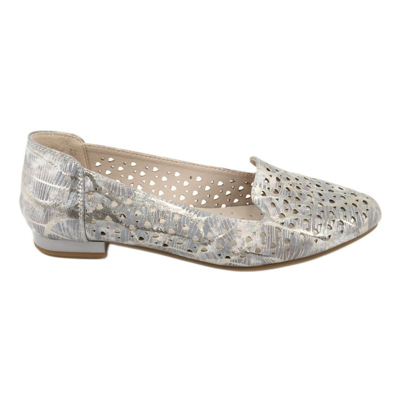 M.Daszyński Ballerines Lordsy lavande / or Daszyński SA151 rose gris