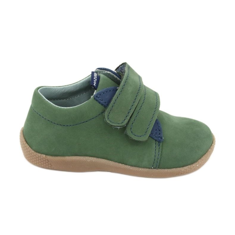 Chaussures pour enfants en cuir pour Velcro Green 305 Mazurek vert
