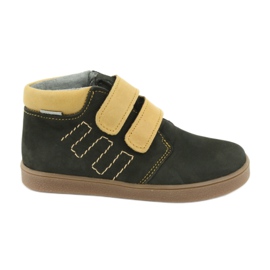 Chaussures en cuir Velcro Mazurek 1341 noir multicolore jaune