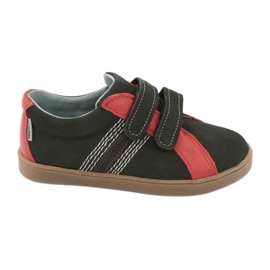 Mazurek 1235 Chaussures garçons avec velcro noir / rouge le noir