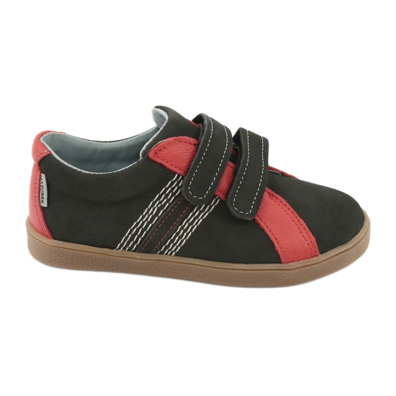 Mazurek 1235 Chaussures garçons avec velcro noir / rouge le noir