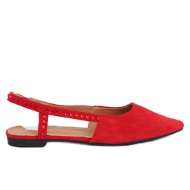 Ballerines rouges à talons ouverts YJ335 Rouge