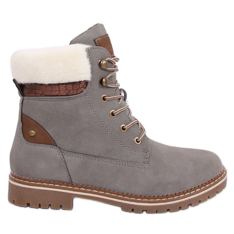 Bottes en bois grises pour femmes 185-PA Grey II Quality