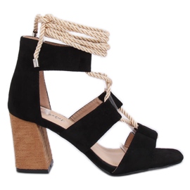 Sandales à talons noires LL-229P Noir le noir
