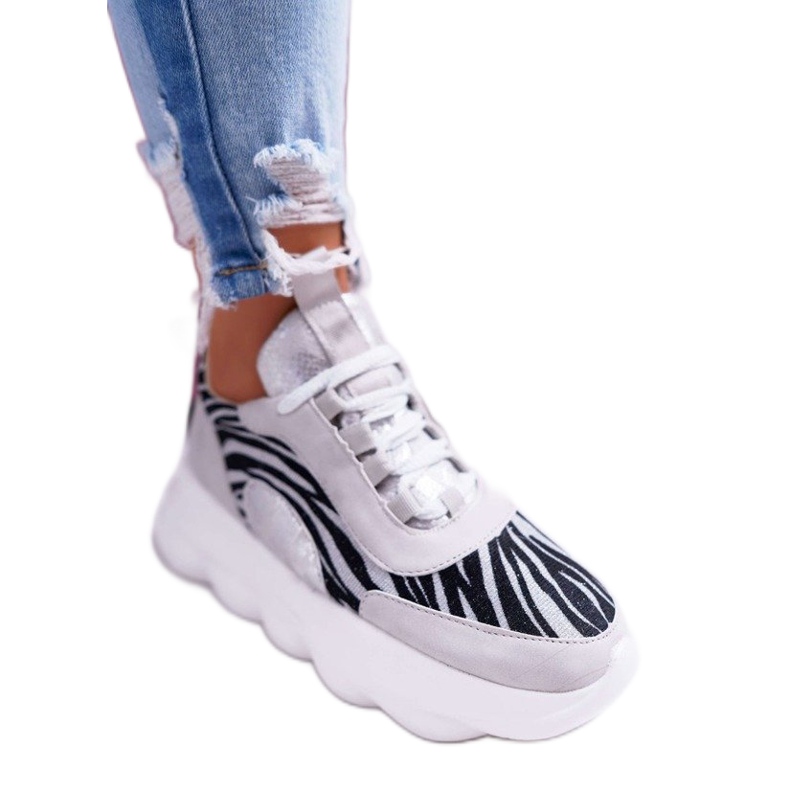 Chaussures de sport pour femmes Lu Boo semelle épaisse grise Goûtez-le!