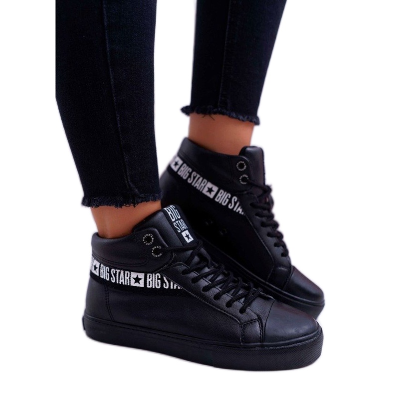 Baskets montantes noires pour femmes Big StarEE274355 le noir