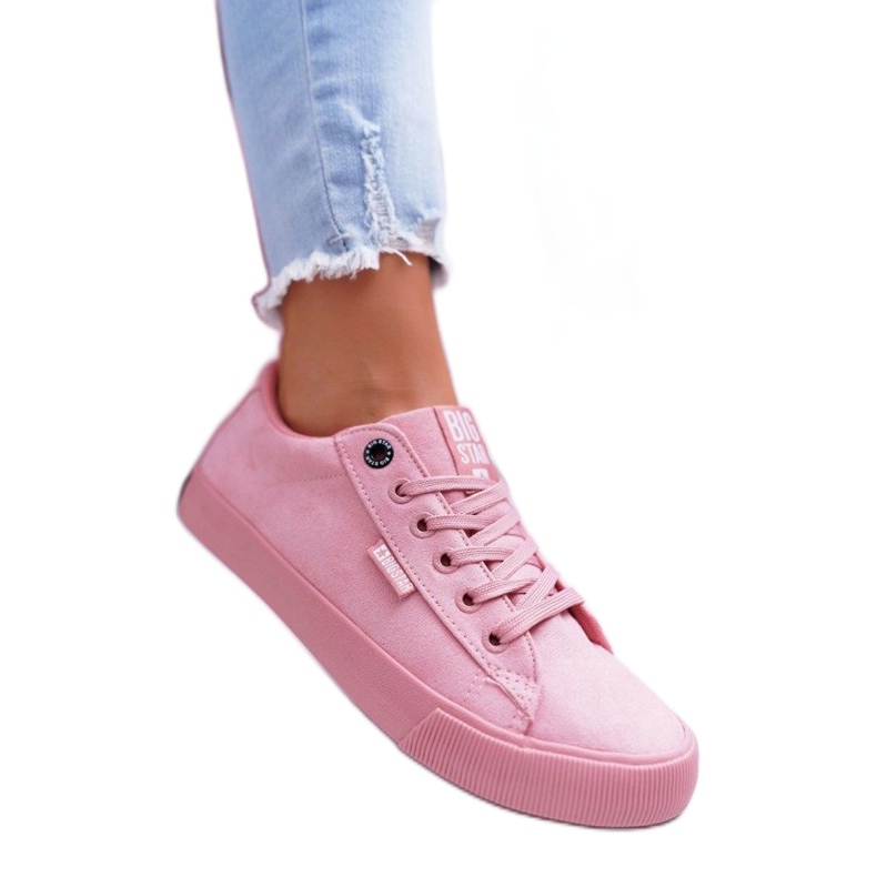Big Star Baskets femme BigStarEE274047 en daim rose