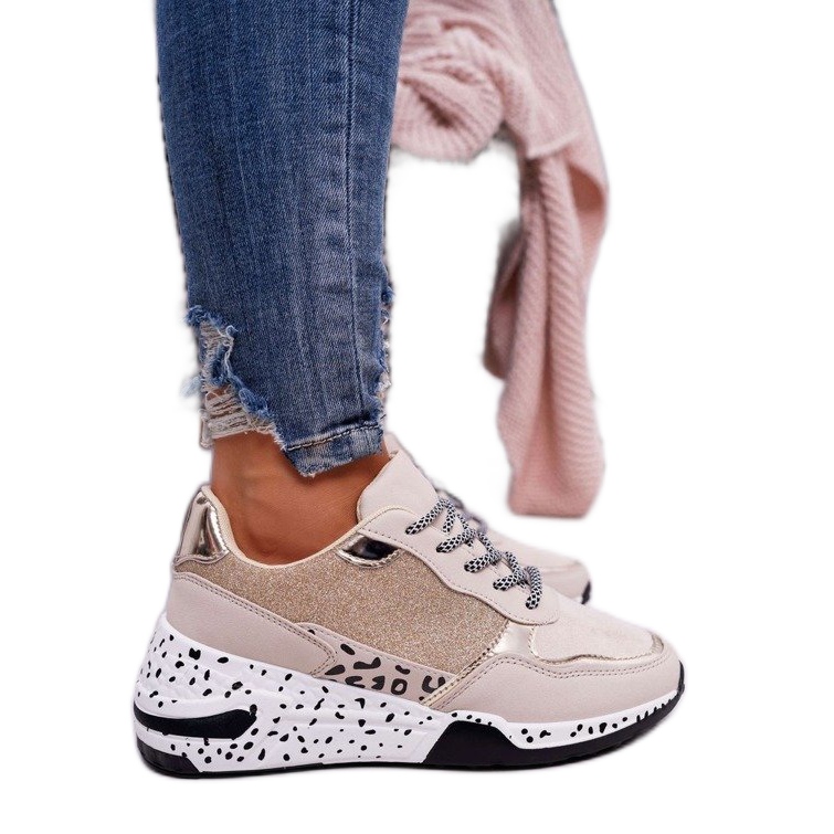 SEA Baskets chaussures de sport femme beiges BL182 brun multicolore