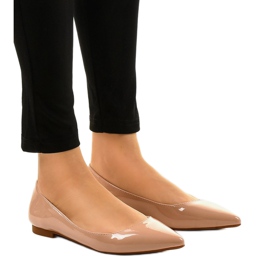 Ballerines beiges vernies à la pointe MM5018