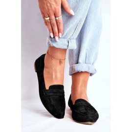 BUGO Mocassins femme en daim noir CH-1M6-1