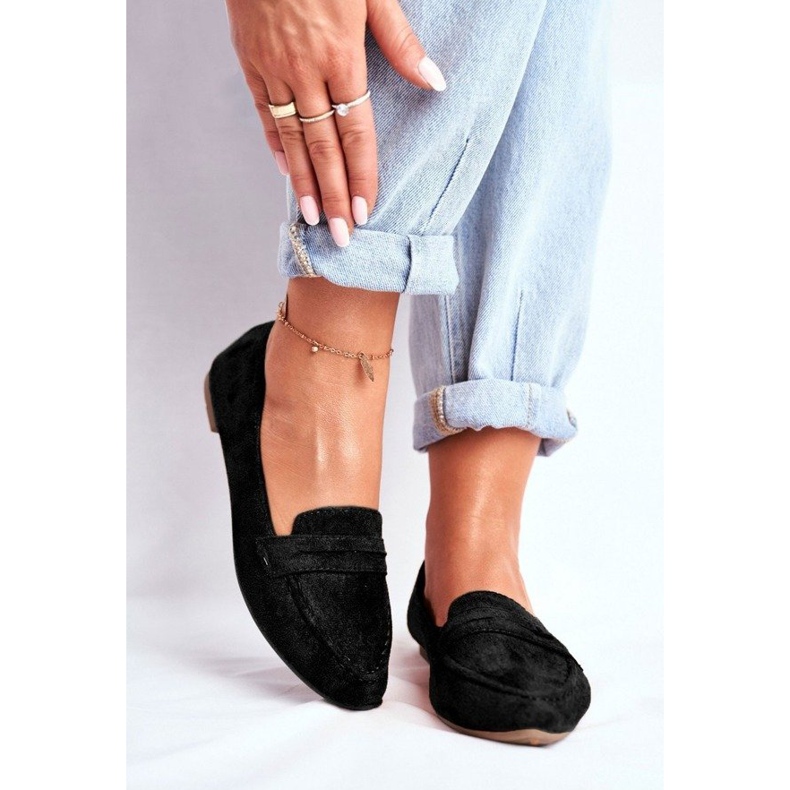 BUGO Mocassins femme en daim noir CH-1M6-1 le noir