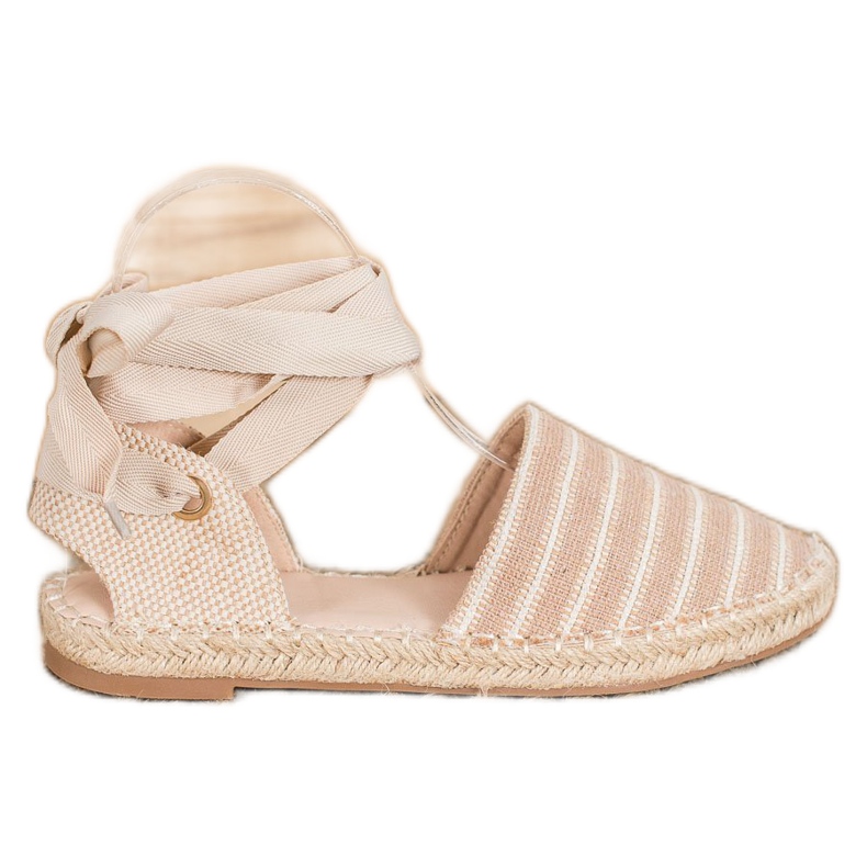 Small Swan Espadrilles Avec Ruban Décoratif beige