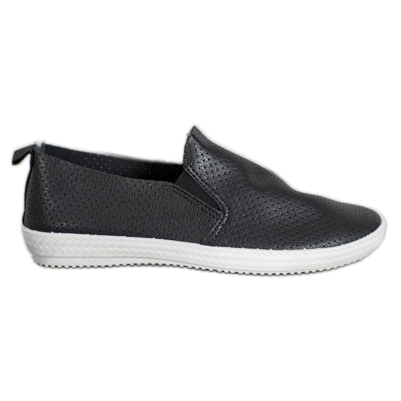 SHELOVET Slipons Noirs Ajourés le noir SHELOVET Slipons Noirs Ajourés le noir
