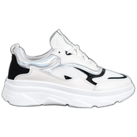 SHELOVET Baskets blanches à la mode noir