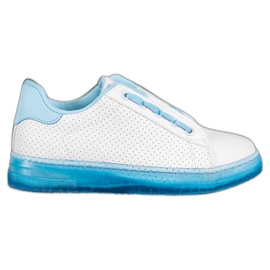 SHELOVET Chaussures à semelle fluo blanc bleu