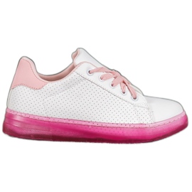 SHELOVET Chaussures à semelle fluo blanc rose