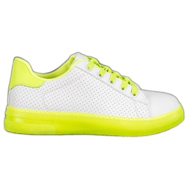 SHELOVET Chaussures à semelle fluo blanche jaune