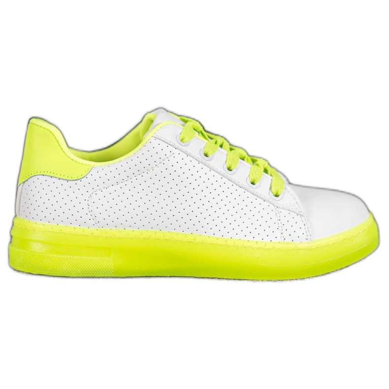 SHELOVET Chaussures à semelle fluo blanche jaune