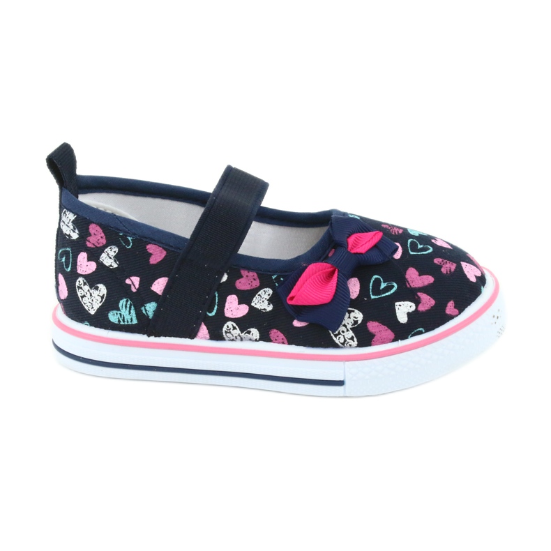 Nœud ballerines insert cuir Atletico blanche bleu marin bleu rose