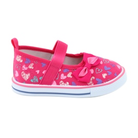 Nœud ballerines insert cuir Atletico blanche violet rose