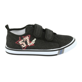 Baskets velcro jean Atletico noir