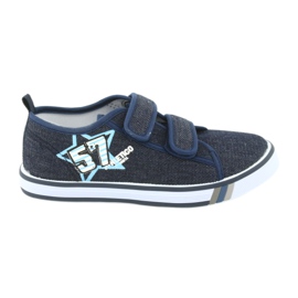 Baskets velcro jean Atletico bleu marine