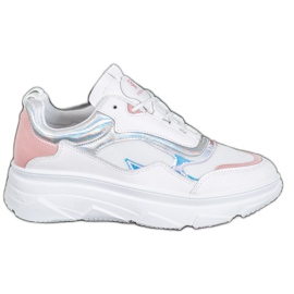 SHELOVET Baskets blanches à la mode multicolore